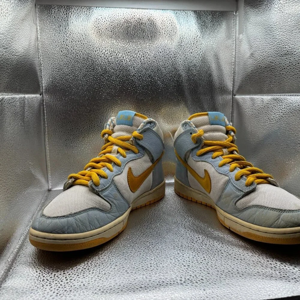 Size 10 Nike Dunk Shima 3 Blue Gray Mesh Mens‎ Lace-Up Sneakers 305287-171